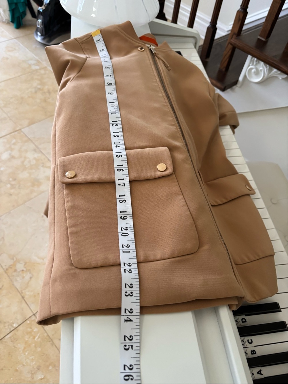 H&M Tan Zip-Front Jacket - Picture 12 of 12